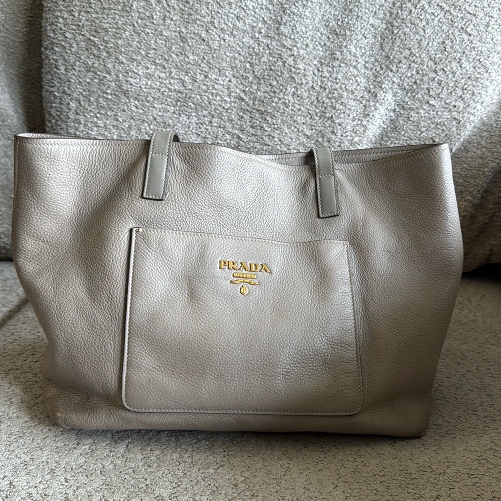 PRADA MILANO Logo Shoulder Hand Tote Bag Leather - Picture 3 of 17